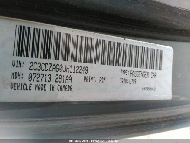 2C3CDZAG0JH112249 Dodge Challenger Sxt