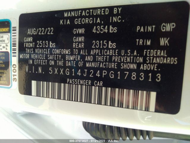 5XXG14J24PG178313 KIA K5 LXS