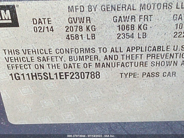 Chevrolet MALIBU LTZ 2014 1G11H5SL1EF230788 Image 9
