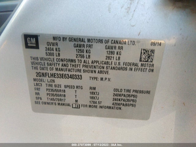 Chevrolet Equinox Ltz 2014 2GNFLHE33E6340333 Image 15