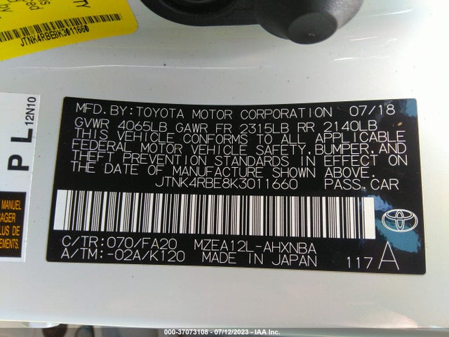 Toyota Corolla Hatchback Se 2019 JTNK4RBE8K3011660 Image 16