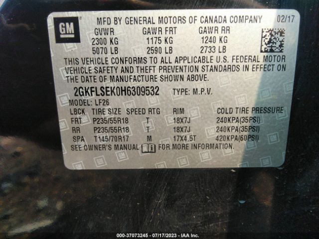 2GKFLSEK0H6309532 GMC Terrain Sle