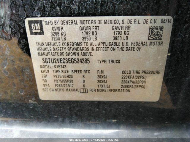 3GTU2VEC3EG524385 GMC Sierra 1500 Slt