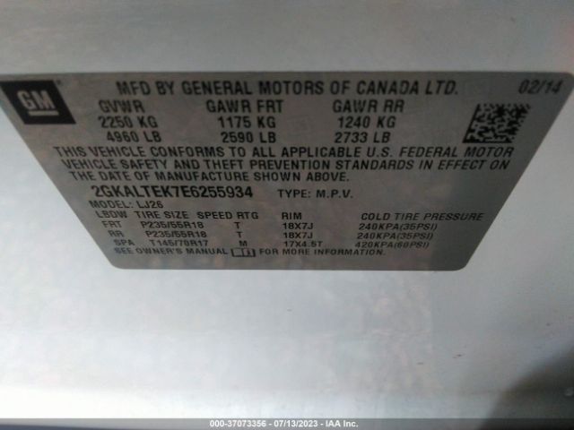 2GKALTEK7E6255934 GMC Terrain Slt