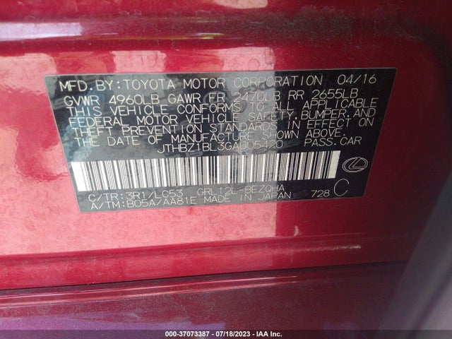 JTHBZ1BL3GA005420 Lexus Gs 350 F Sport