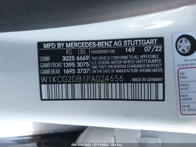 2023 Mercedes-Benz EQS, VIN: W1KCG2DB1PA024656