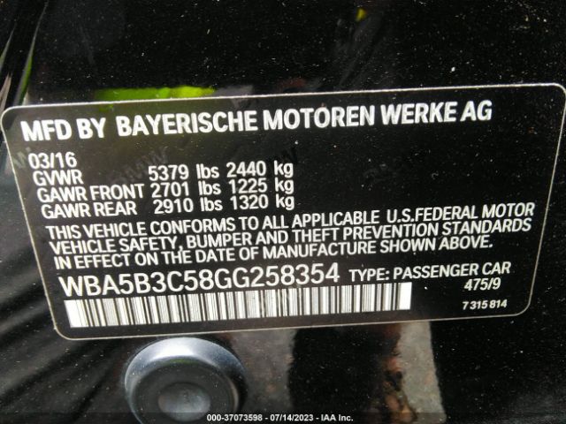 WBA5B3C58GG258354 BMW 5 Series 535i Xdrive