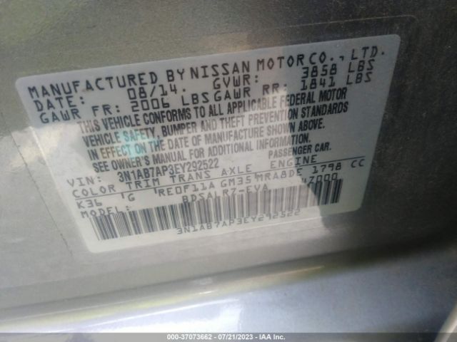 3N1AB7AP3EY292522 Nissan SENTRA SR