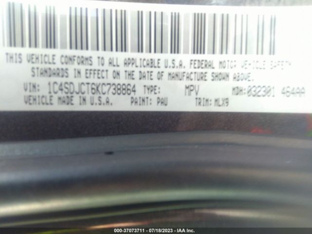 1C4SDJCT6KC738864 Dodge Durango R/t