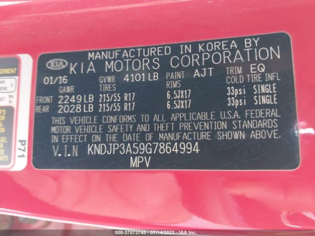 KNDJP3A59G7864994 KIA SOUL +