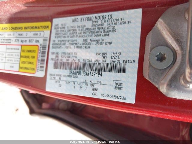 Ford Fusion Hybrid Se 2018 3FA6P0LU3JR152494 Image 9