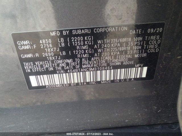 4S4BTANC9M3108464 Subaru Outback Limited