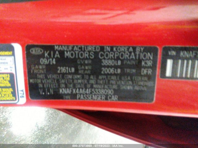 KNAFX4A64F5338090 KIA FORTE LX