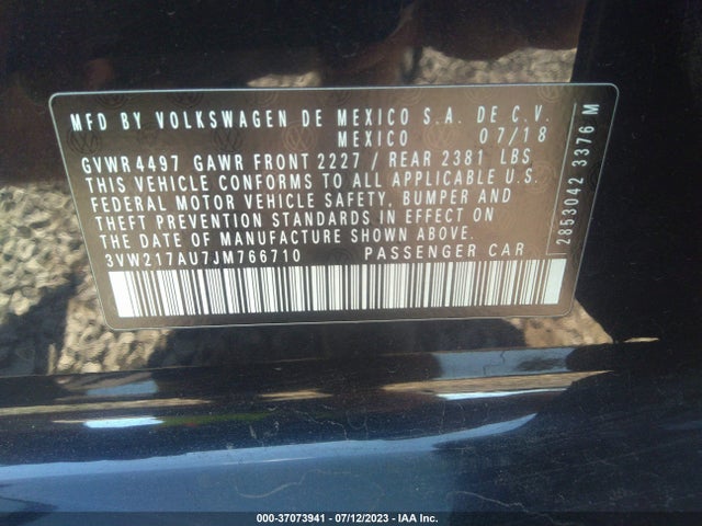 3VW217AU7JM766710 Volkswagen Golf Sportwagen S