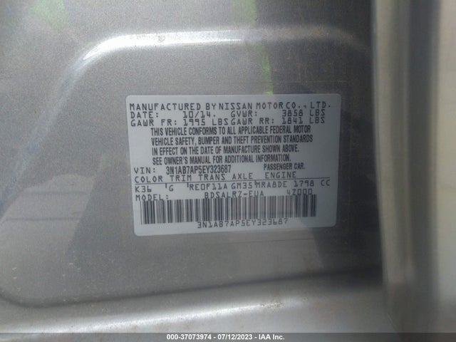 Nissan SENTRA SR 2014 3N1AB7AP5EY323687 Image 10
