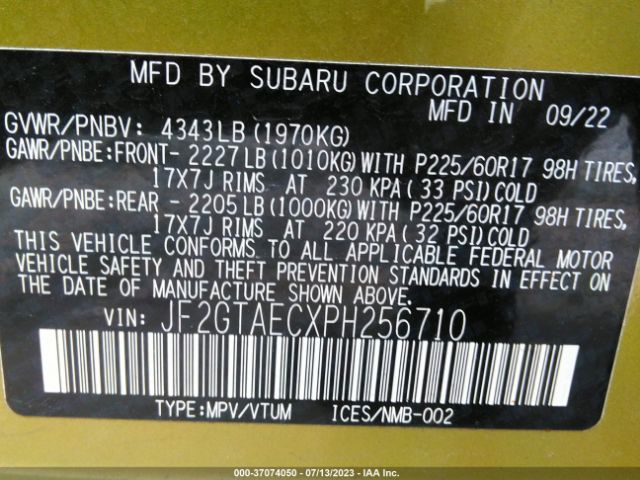 JF2GTAECXPH256710 Subaru Crosstrek Premium