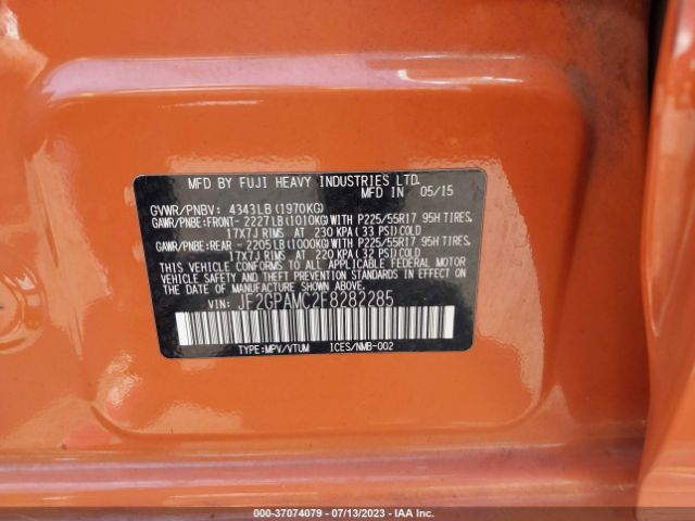 JF2GPAMC2F8282285 Subaru Xv Crosstrek Limited