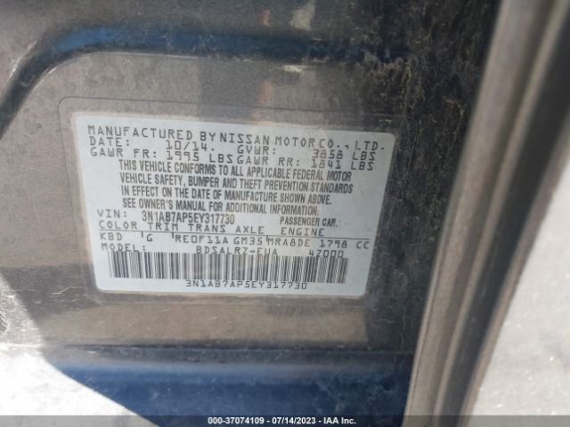 3N1AB7AP5EY317730 Nissan SENTRA SR