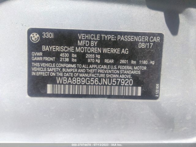 WBA8B9G56JNU57920 BMW 3 Series 330i