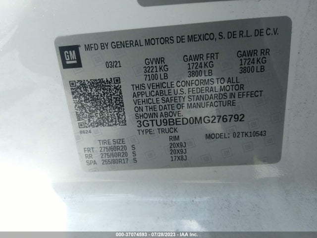 GMC Sierra 1500 Sle 2021 3GTU9BED0MG276792 Image 9
