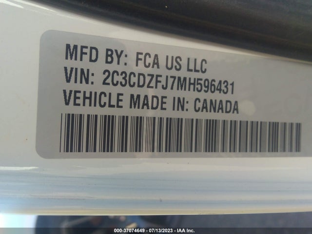 Dodge Challenger R/t Scat Pack 2021 2C3CDZFJ7MH596431 Image 9