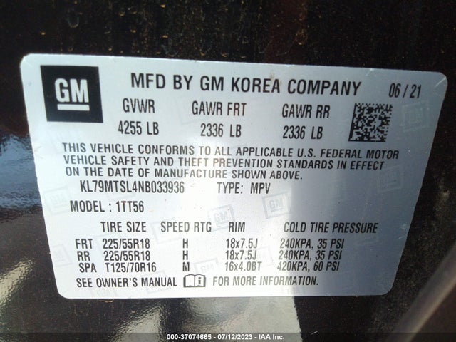 Chevrolet Trailblazer Rs 2022 KL79MTSL4NB033936 Image 9