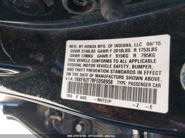 19XFB2F78FE058958 Honda Civic Sedan Se