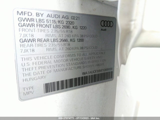WA1AUCF38M1088656 Audi Q3 PREMIUM