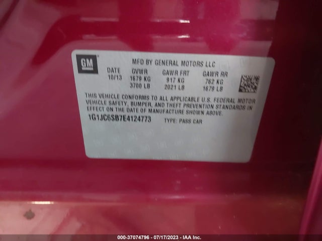 Chevrolet SONIC LT 2014 1G1JC6SB7E4124773 Image 15