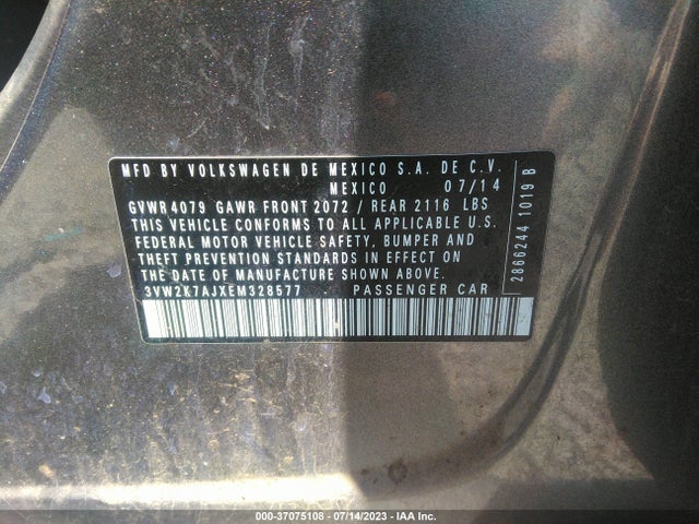 3VW2K7AJXEM328577 Volkswagen Jetta Sedan S