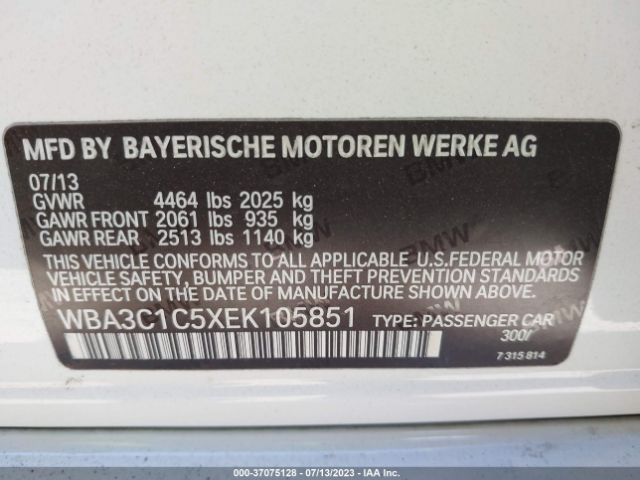 WBA3C1C5XEK105851 BMW 3 Series 328i