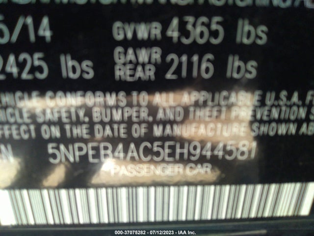 Hyundai SONATA GLS 2014 5NPEB4AC5EH944581 Image 15