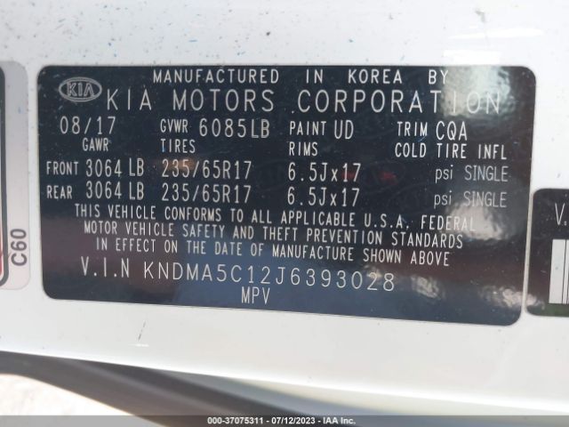 KNDMA5C12J6393028 KIA Sedona L