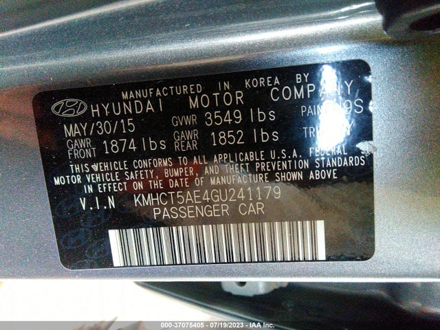 Hyundai ACCENT SE 2016 KMHCT5AE4GU241179 Image 10