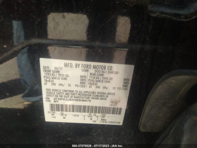 2FMPK3J83HBB96679 Ford EDGE SEL