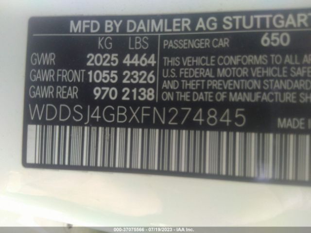 WDDSJ4GBXFN274845 Mercedes-Benz Cla-class Cla 250