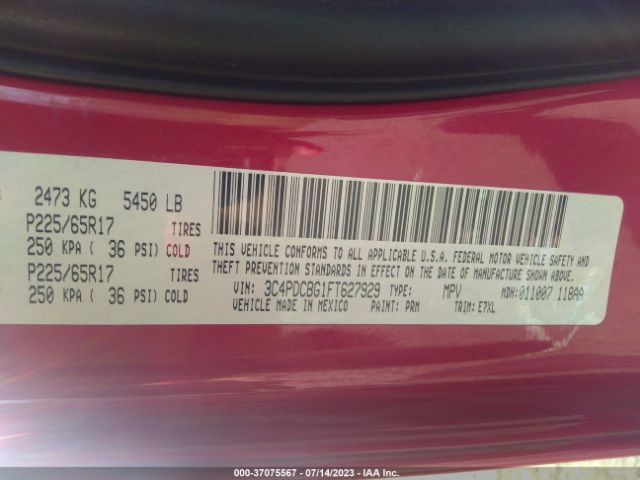 3C4PDCBG1FT627929 Dodge Journey Sxt