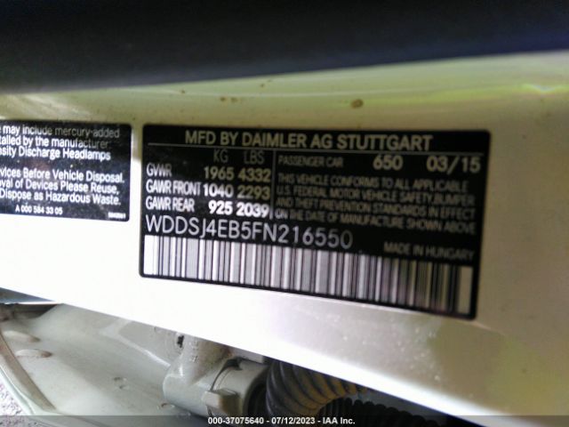 WDDSJ4EB5FN216550 Mercedes-Benz Cla-class Cla 250