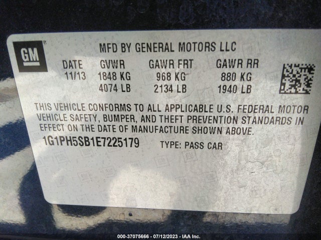 Chevrolet CRUZE ECO 2014 1G1PH5SB1E7225179 Image 10