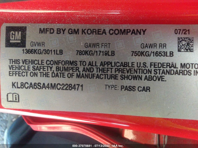 Chevrolet SPARK LS 2021 KL8CA6SA4MC228471 Image 9
