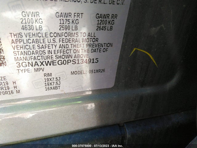 Chevrolet EQUINOX RS 2023 3GNAXWEG0PS134915 Image 9