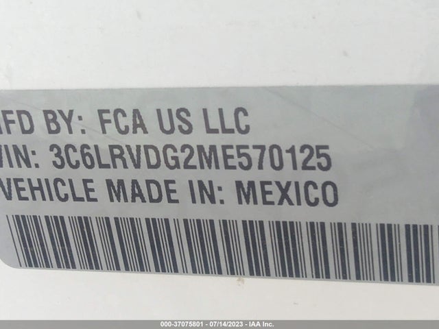 3C6LRVDG2ME570125 RAM Promaster Cargo Van