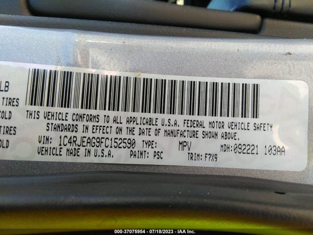 1C4RJEAG9FC152590 Jeep Grand Cherokee Laredo