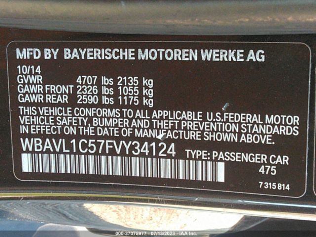 WBAVL1C57FVY34124 BMW X1 Xdrive28i