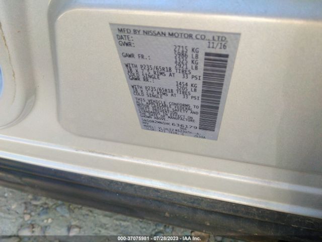 5N1DR2MN1HC636179 Nissan Pathfinder Sv