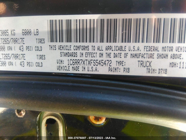 RAM 1500 Ssv 2015 1C6RR7XTXFS545472 Image 9