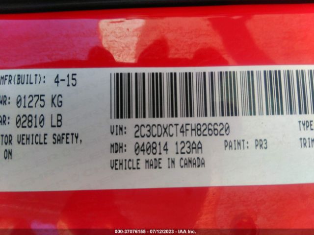 2C3CDXCT4FH826620 Dodge Charger Road/track