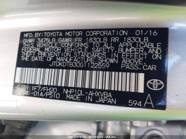 JTDKDTB30G1122559 Toyota Prius C One