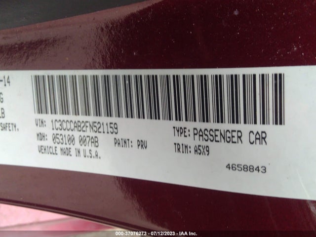 Chrysler 200 Limited 2015 1C3CCCAB2FN521159 Image 9