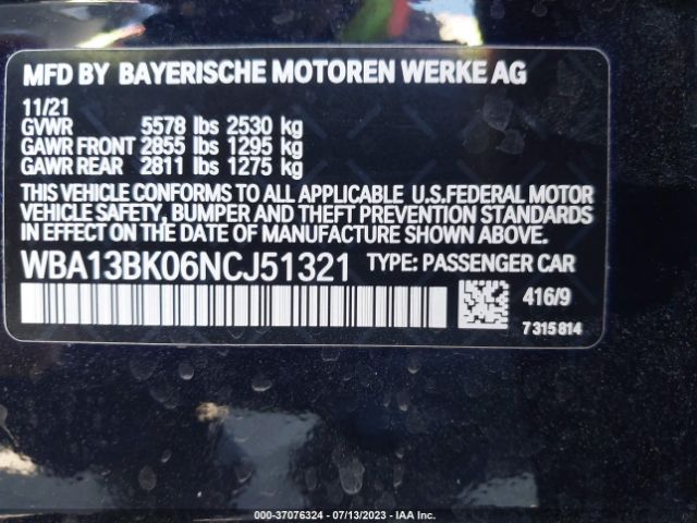 WBA13BK06NCJ51321 BMW 5 Series M550i Xdrive